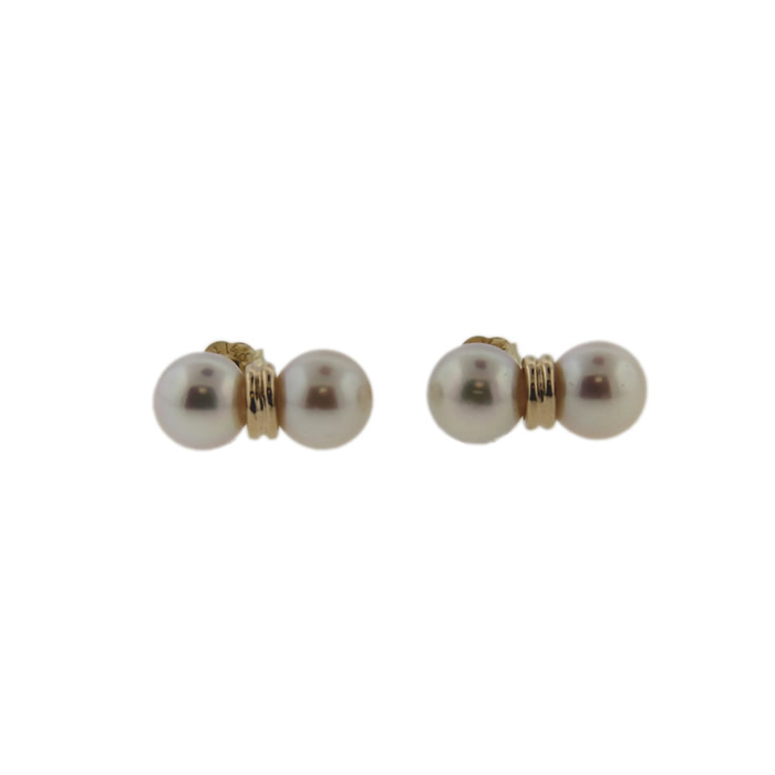 Double Pearl Drop Earrings - Click Image to Close