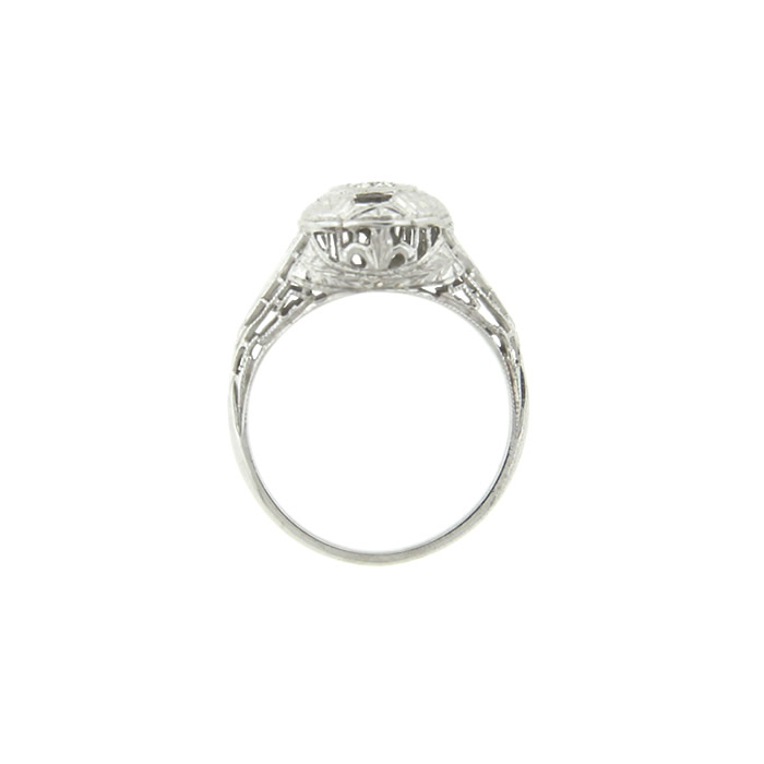 Round Filigree Diamond Ring - Click Image to Close