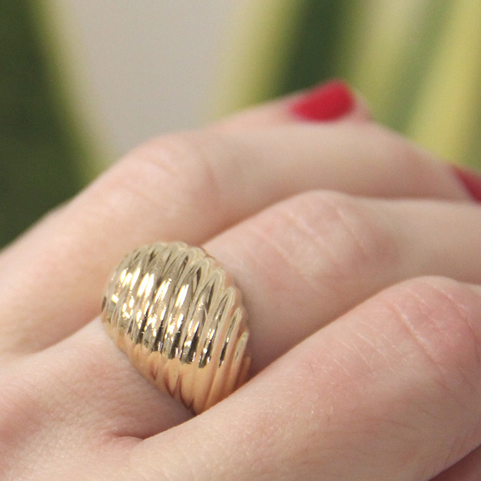 Gold Dome Ring - Click Image to Close