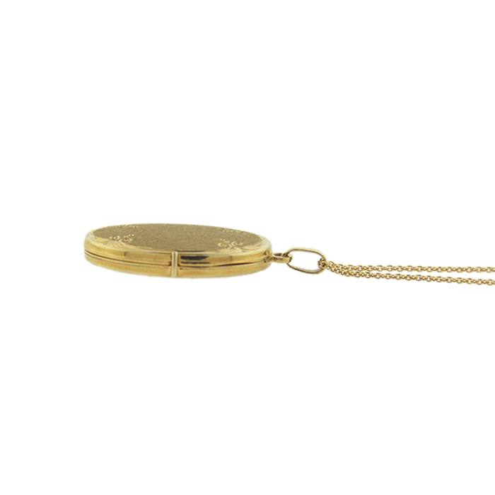 Yellow Gold Oval Locket - Click Image to Close