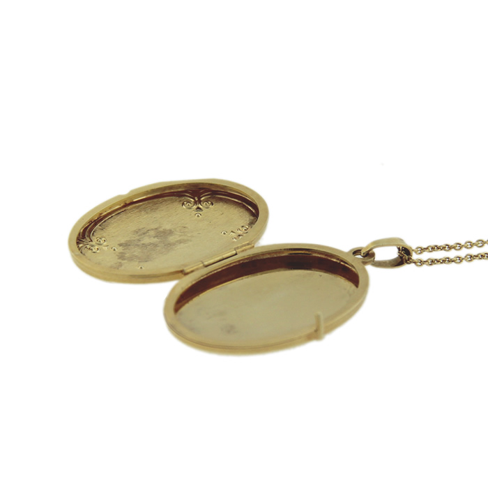 Yellow Gold Oval Locket - Click Image to Close