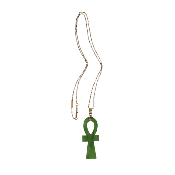 Jade Ankh Pendant Necklace - Click Image to Close