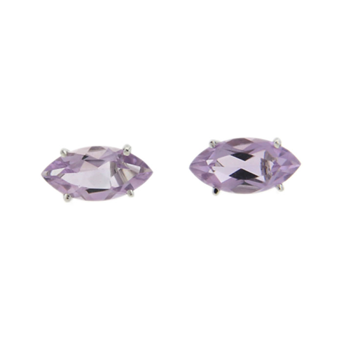 Marquise Amethyst Stud Earrings - Click Image to Close