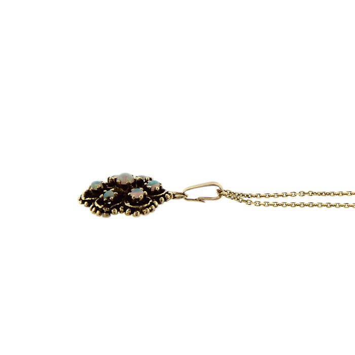 Opal Cluster Pendant Necklace