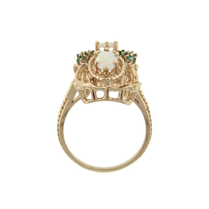 Opal and Emerald Cocktail Ring