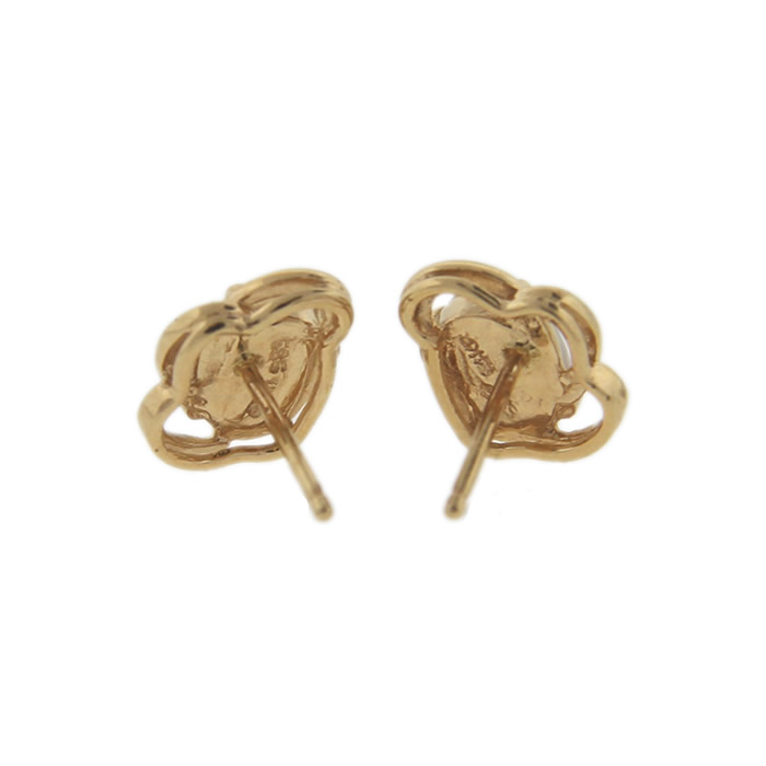 Gold Swirl Opal Stud Earrings
