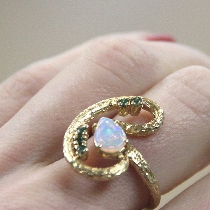 Opal and Emerald Ring - Click Image to Close
