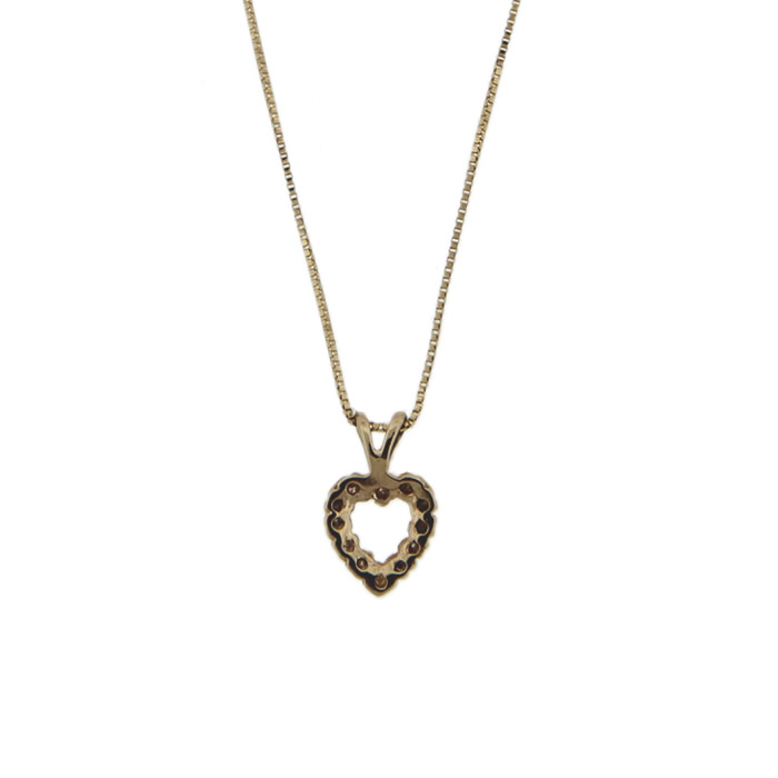 Petite Diamond Heart Pendant Necklace