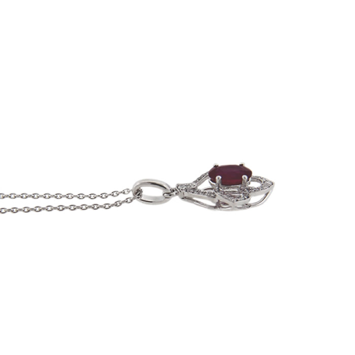 Ruby Diamond Pendant Necklace