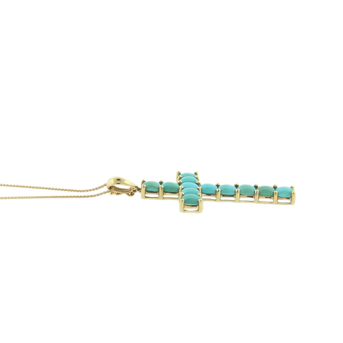 Turquoise Cross Pendant Necklace