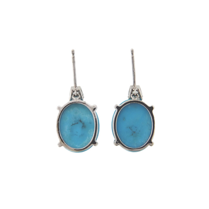 Turquoise and Diamond Drop Earrings