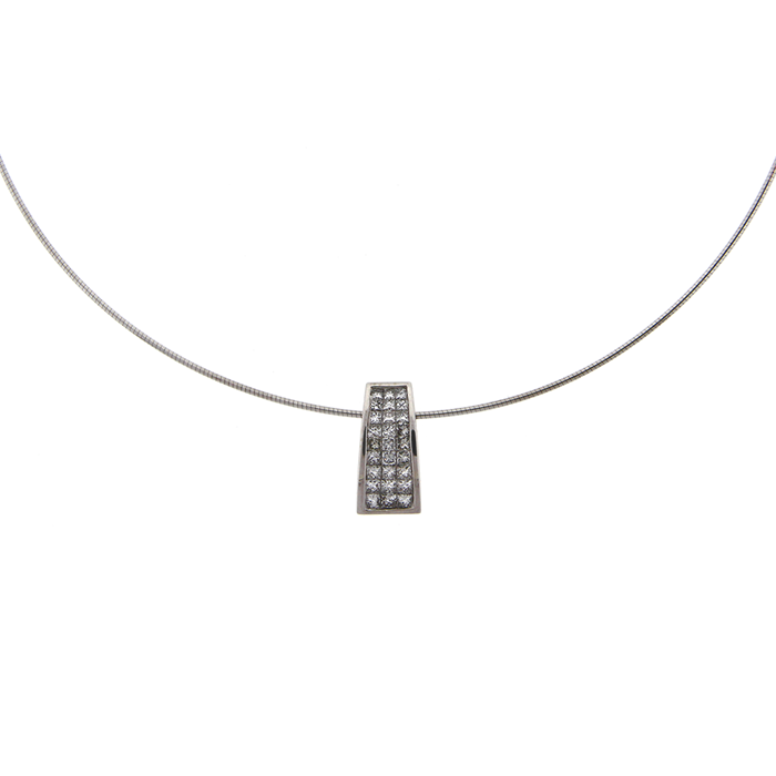 Princess-cut Diamond Pendant Necklace